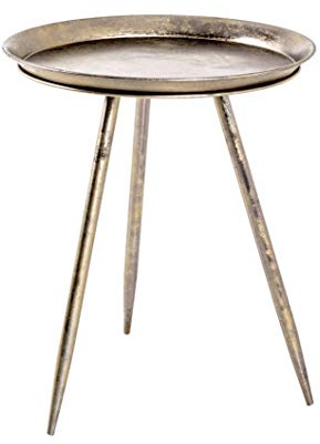 HAKU Beistelltisch rund Bronze Metall runder Couchtisch klein - Maße: H 54 x Ø 44 cm Style: Modern
