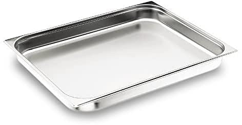 LACOR 66010Z - Cubeta Gn 2/1 530x650x100 Acero Inoxidable - Uso Profesional | En acero inoxidable, conserva y transporta alimentos; ideal para cocina profesional y uso diario en casa, versátil y duradero