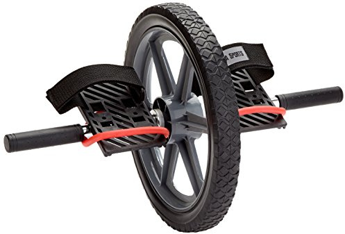 GORILLA SPORTS® Ab Roller mit Pedalen, Fußschlaufen und Profilreifen | Mit verstellbaren Fußschlaufen und gummierten Griffen; Bauchroller und Bauchmuskeltrainer für Bauch, Rücken, Arme und Po