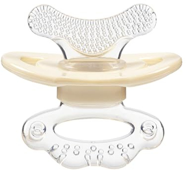 Bebeconfort Ergonomischer Beißring-Schnuller Massiert das Zahnfleisch für die Ersten Zähne, Zahnfleischmassage für Neugeborene, für Kinder im Alter von 3 bis 6 Monaten, Beige