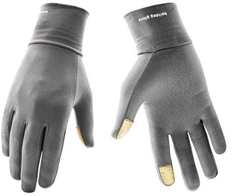 BOODUN Lätta sporthandskar, löparhandskar, smala sporthandskar, jogginghandskar med pekskärmsfunktion, grå, L/XL