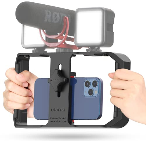 ULANZI U Rig Pro Smartphone Video Rig, Filmmaking Vlogging Case, Phone Video Stabilizer Grip Tripod Mount for Videomaker Film-Maker Video-grapher with Cold Shoe Mount for iPhone Samsung and More