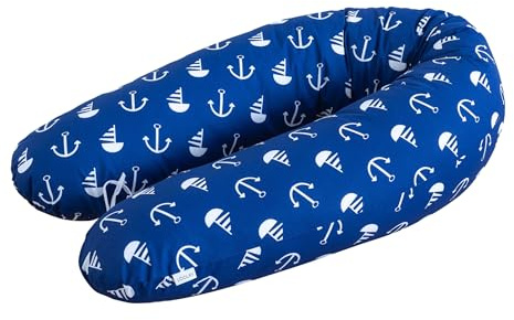LOOLAY® Stillkissen XXL EPS Styropor-Füllung Lagerungskissen Seitenschläferkissen + Bezug 170cm (Anker Marineblau)