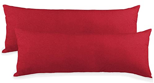 CelinaTex BeBasic Kissenbezug Doppelpack XXL 40 x 200 cm Rubin rot Mikrofaser Seitenschläferkissen Bezug Jersey
