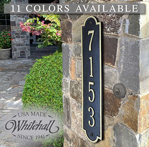 Whitehall Richmond Vertical Address plaque. Made in the USA. Personalized Cast Metal Sign. 11 colors available! Custom house numbers.