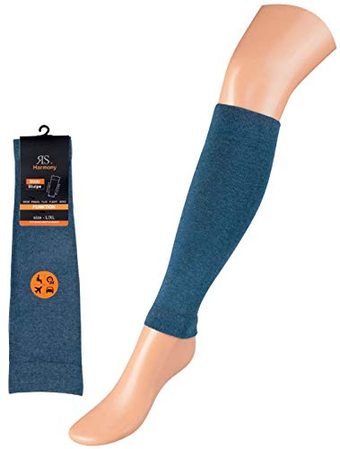 2 Paar Kompressionsstrümpfe ohne Fuß Stütz-Stulpen Wadenkompression Beinlinge (jeans, S/M)