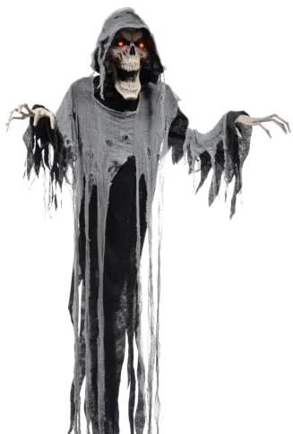 Horror-Shop Sprechende Geister Reaper Halloween Figur mit Sound & Lichteffekt 180cm
