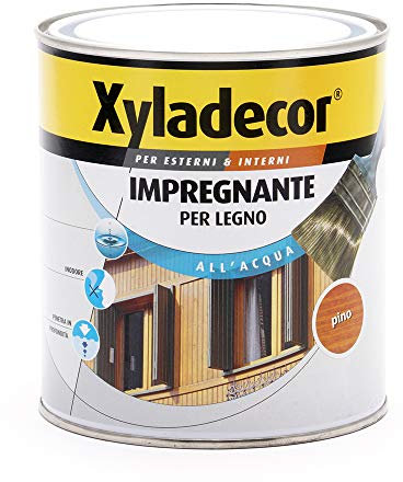 Xyladecor IMPREGNANTE ALL' ACQUA per Legno vernice Fondo per Interni ed Esterni, Inodore, colore PINO 750ML, 750 ML