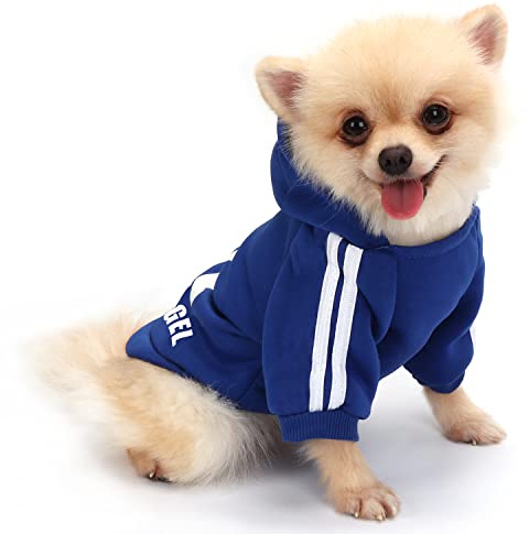 QiCheng & LYS Vêtements pour Animaux,Chien Chat à Capuche,Chien Vetement Hiver XS-XXL (Bleu Marin, Medium)
