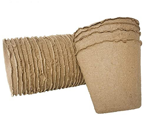 YQYAZL Paquete de 100 macetas de turba para plantas de semillero, macetas redondas biodegradables para principiantes de semillas, macetas de vivero para germinación de jardín