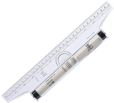 Regla de medición rodante de 30 cm, regla paralela multiusos, regla de dibujo universal, regla de ángulo de pie, regla de medición para arquitectos ingenieros, estudiantes artistas