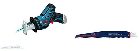 Bosch Professional Säbelsäge GSA 12V-14 (inkl. 2 Sägeblätter, ohne Akkus und Ladegerät) + 1x Expert ‘Multi Material’ S 1156 XHM Säbelsägeblatt (für Gusseisen, Länge 225 mm, Zubehör Säbelsäge)