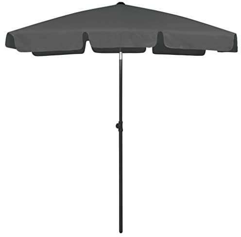 FIRBNUS Parasol déporté réglable en hauteur - Parasol de plage, de jardin, de marché, résistant aux UV - Inclinable pour balcon, jardin, terrasse, anthracite, 200x125 cm