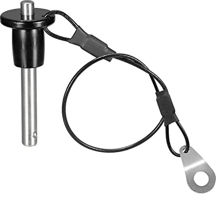 sourcing map 1 Stück Kugelsperrbolzen mit rundem Kopf (6mm x 25mm) 304 Edelstahl Druckknopf Schnell Spannstift mit 24cm Draht