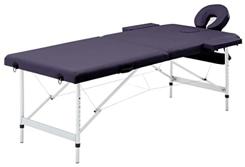 Bussandri Exclusive - Massageliege Klappbar 2-Zonen mit Aluminiumgestell Lila