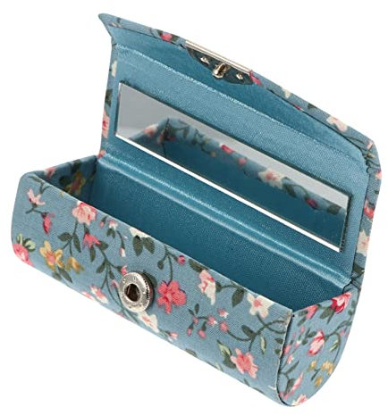 FRCOLOR Porta Rossetto Con Specchio Interno Astuccio Organizer Per Rossetto Da Donna Con Motivo Floreale Scatola Portaoggetti Portatile Standard