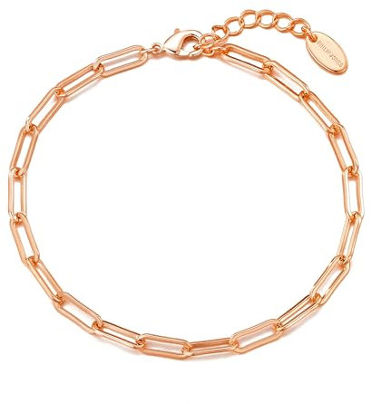 Philip Jones Rose Gold Plated Small Link Paperclip Bracelet