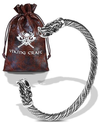 VIKING CRAFT Wikinger Armband Heren - Armreif Herren aus Edelstahl - Wikinger Schmuck, Wikinger Deko, Mittelalter Deko Wikinger Geschenke Männer Schmuck Viking