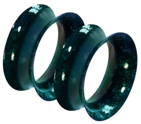 Taffstyle Flesh Tunnel Ohr Ear Plug Ohrpiercing Silikon Piercing extra flexibel Weich 1 Paar metallic glänzend Dunkelgrün 14mm