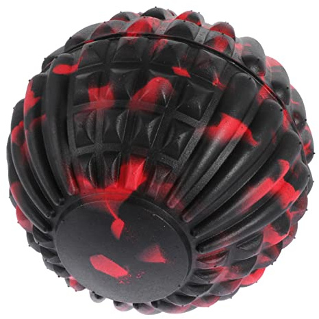 POPETPOP Kleiner Pilates Faszienball Massageball Aus Geruchsfreiem Material Tragbarer Yoga Fitnessball Für Sport Und Entspannung Zu Hause Schwarz Rot Camouflage