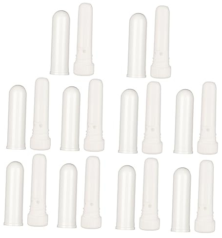 FOMIYES 30 Pz Boccaglio Oli Essenziali Di Inalatori Di Bastoncini Aromatici Oli Essenziali Vuoti Bastoncino Nasale Essenziale Vuoto Aromatico Plastica Diffusore Bianca