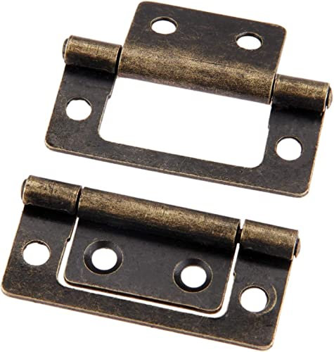 Antike Scharniere, dekorativ in Bronze, Scharnier für Holzkisten, 2 Stück, 50 x 24 mm, antike Möbelscharniere, Scharnier für Schrankschublade, Türscharnier, dekorative Schrankscharniere für Schmuck,