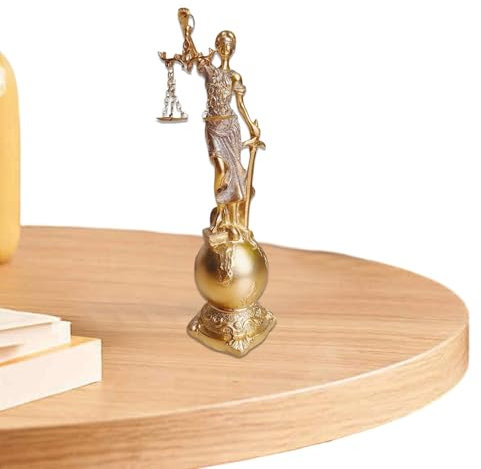 Skulptur Lady of Justice – Statue der Gerechtigkeit, Göttin der Gerechtigkeit, Göttin der Gerechtigkeit, Göttin der Gerechtigkeit und Fairness, griechische römische Engelsstatuen, handbemalte Göttin