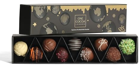 One Cocoa London Luxury Christmas Edition Chocolate Truffles | Luxury Handmade Chocolate Gift Box | 9 Belgian Truffles | Assorted Flavours | Ideal Present for Special Occasions, Christmas - (227g)