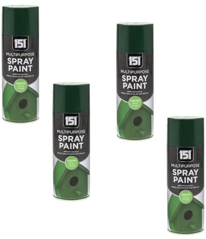 SDMAX Multipurpose Green Spray Paint, Non-Cracking, Fast Drying, Durable And Gloss Finish, Long Lasting Use, Portable And Lightweight, Ideal Use For Wood, Metal, Plastic, Brick, 400ml (4pcs)