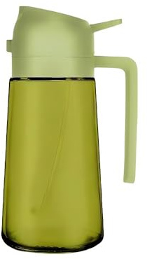 TIMENIL Oil Sprayer for Cooking, 2 in 1 Olive Oil Dispenser Bottle for Kitchen, 16oz/470ml Kitchenmaiden Oil Dispenser, Food-grade Oil Mister for Air Fryer, Salad, Frying, BBQ (green-470ml)