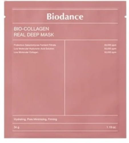 Biodance Máscara facial de colágeno orgánico, antienvejecimiento, máscara de colágeno Biodance Real Deep Mask, tonificación de poros, tratamiento de arrugas