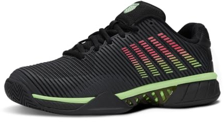 K-Swiss Tennis Men's Hypercourt Express 2 Hb Tennis Shoes, Black/Soft Neon Green/Neon Lav, 9
