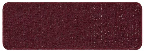 vidaXL Tappeti per Scale Borgogna | Base Antiscivolo 25 X 60 cm Intrecciati Polipropilene Stile Moderno Uso Interno Sicuro per Corridoio e Scale Tappeti Antiscivolo Rivestimento Sintetico Decorativo