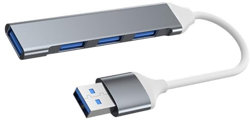 Hub USB multipuerto, concentrador USB 3.0, exansor de múltiples Puertos de 5 Gbps, expansor Adaptador USB portátil para Escritorio, Laptop, Unidad Flash, Consola, Impresora, PC, teclados