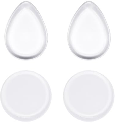 4 Stücke Silikon -Make -Up -Schwamm, Make -Up -Schwamm, Schönheitsschwamm, Foundation Applicator, Frauenkosmetik (Wassertropfenform, Runde Form).