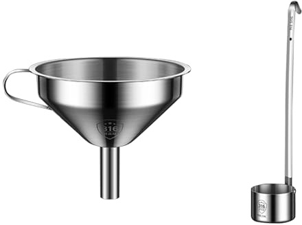 Imbuto professionale Filtro Liquido Imbuto Professionale In Acciaio Inox Con Cazzuola Fine Per Strisciare Succhi Di Vino E Colino A Rete Olio