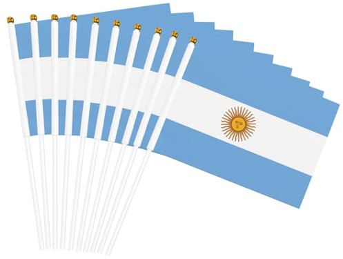 Bandera argentina de mano para facilitar la impresión, desfile ligero, decoración del hogar, eventos, uso versátil