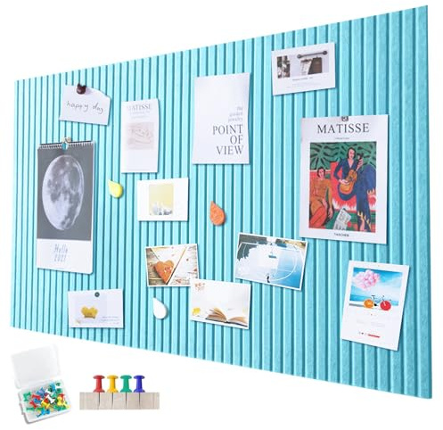 Tablón de anuncios de fieltro grande, autoadhesivo, 90 x 60 cm, tablero decorativo de fieltro, 0,9 cm de grosor, pizarra plegable para fotos, tableros de notas, tableros de anuncios, decoración de