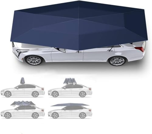 Full Exterior Covers,All-Weather Remote-Controlled Automatic Car Uv Protection Umbrella,Fully Automatic Car Tent Umbrella,Remote Controlled Portable Roof Blue-4.8m/189