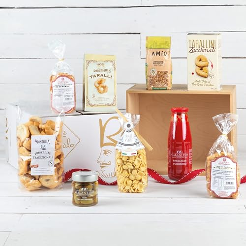 Re Regalo, Cesto Regalo Gastronomico con Prodotti Tipici Italiani, Confezione con Alimenti della Tradizione Italiana (Puglia)