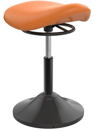 FXLUHAY Sgabello da sella, sgabello elevatore, sedia in piedi con rotazione a 360°, sedia basculante con altezza regolabile for seduta di apprendimento attivo(Orange)