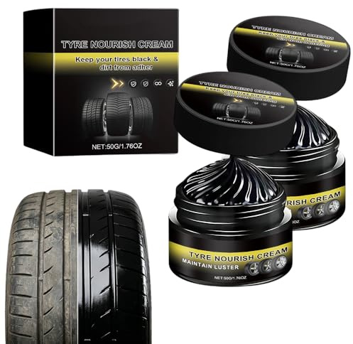 Reifenglanz Reinigungscreme, 2026 Neu Reifenpflege Endurance High Gloss für Autoreifen, Multifunction Reifenpflegecreme Reifenwachs für Felgenschutz Stellt Schwarzen Glanz Wieder (2Pcs)