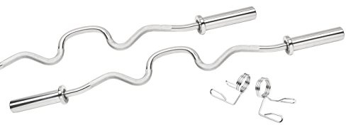 Bad Company Super SZ - Haltera curl olímpica, incluye cierres olímpicos, 50-51 mm, cromo