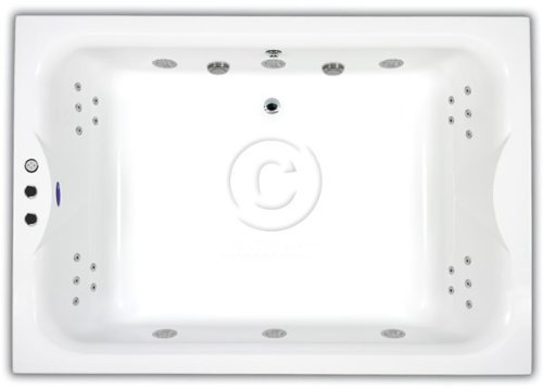 Pegasus Whirlpool Bath with 6 Chromotherapy Light Jets, Zeus 1950x1350mm