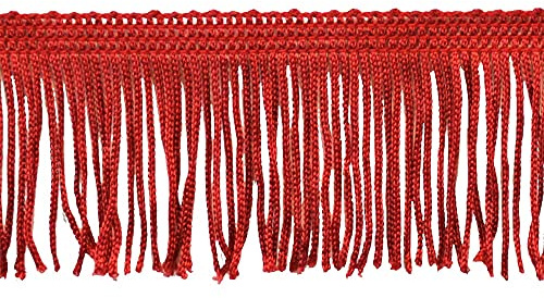 Chainette Flecos 10-Yard poliéster Flecos Rollos para Artes y Manualidades, 5 cm de Largo, Rojo