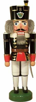 Rudolphs Schatzkiste Nussknacker Bergmann schwarz BxHxT 10x45x13cm NEU Weihnachten Seiffen Nutcracker Nüsse Erzgebirge Winter Dekoration Holzkunst Holz Weihnachtsmann Christmas Walnuss