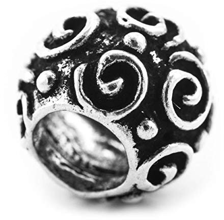 Windalf Bohemia Vikings Haarperle & Bartperle AKÎRA Ø 9 mm Celtic Life Spirals Irischer Schmuck Vintage Haarschmuck Bartschmuck 925 Sterlingsilber