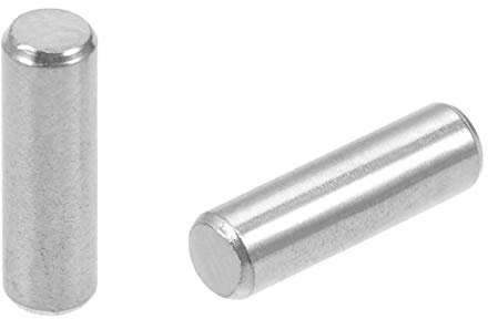 50 tasselli da 3 mm x 10 mm in acciaio inox 304 per scaffali di fissaggio con elementi argentati.