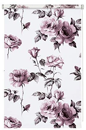 Wohnidee Rollo Tageslicht Rose zum zum Klemmen, Kleben oder Schrauben, Blickdicht, Alle Montage-Teile inklusive, Weiß, 60 x 150 cm (BxH)