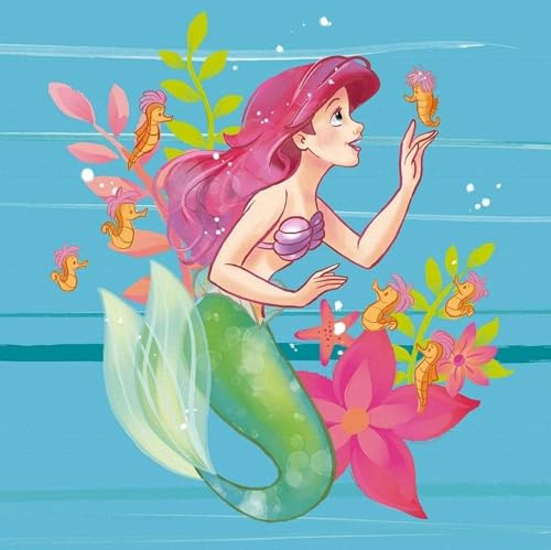Komar Disney IADX5-009 - Papel pintado fotográfico (fieltro, 250 x 250 cm), diseño de Ariel Little Friends